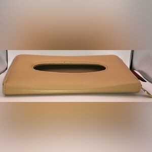 Car Kleenex Holder Tan Faux leather